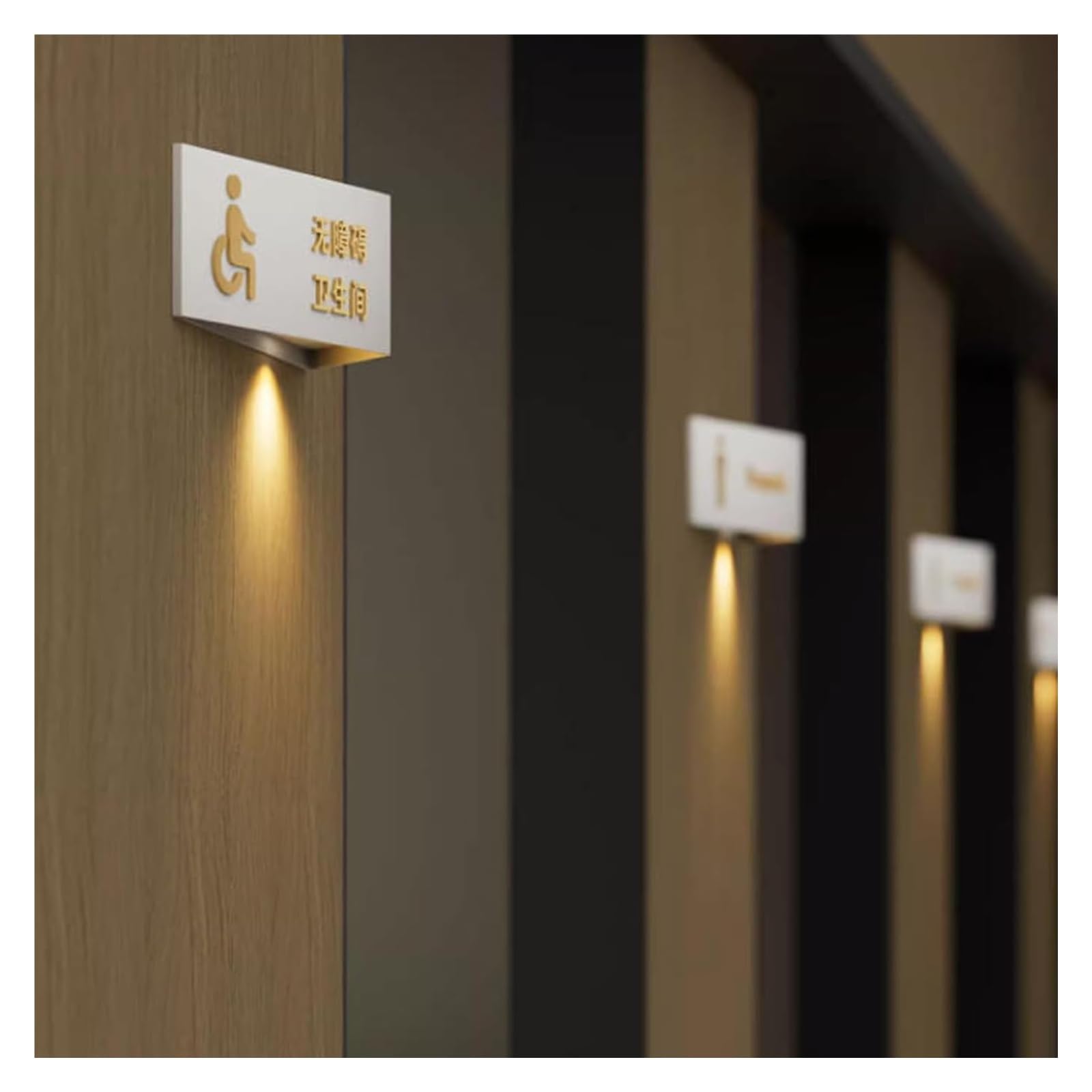 Carteles para aseos, Montaje en pared macho hembra iluminado for fiesta la tienda del bar hotel, 30cmx8cm