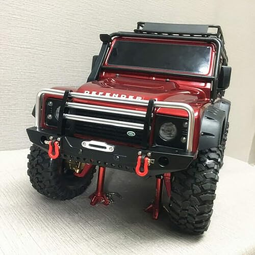 Miniatura 8 de LCX Racing 110th RC Crawler Car Metal Bull Push Bar Parachoques delantero para TRX4 TRX-4 Axial SCX10 II 90046 Redcat Gen8 Scout II, actualizaciones