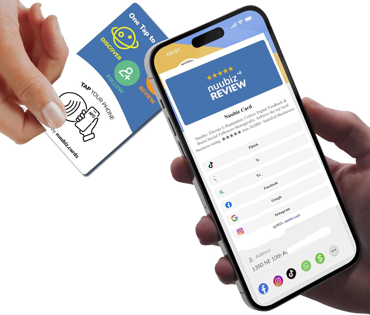 Multi-Link Review Tap Card & Social Media Sign (3 pack) – NFC & QR Code Sign- Follow Us & Review Us Card | Connect All Your Links: Reviews, Instagram, Facebook & Booking | No App, No Sub