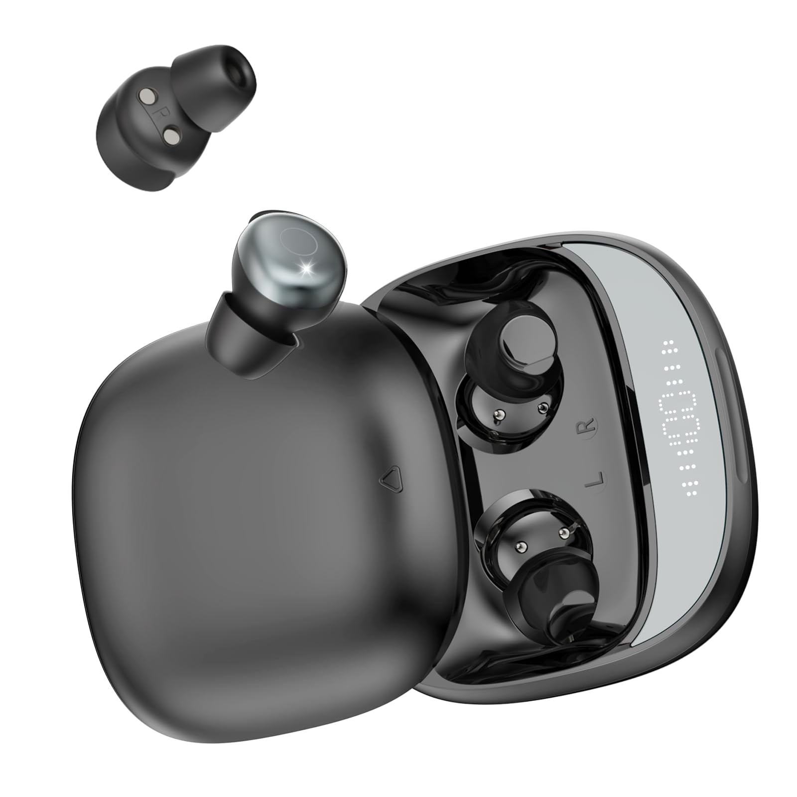 Cuffie Bluetooth, Cuffie per Dormire sul Fianco, Auricolari Bluetooth 5.4 con Monitoraggio del Sonno, 48 Ore Mini Sleep Earbuds Bluetooth, 6 modalità EQ Mini In Ear Auricolari Sveglia personale(Onice)