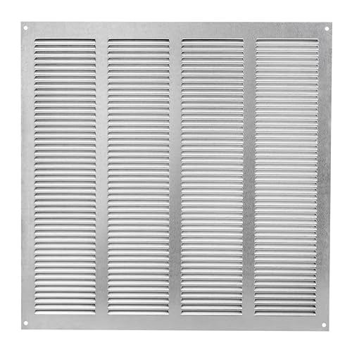 Prostko Ltd White Galvanised Steel Air Vent Grille 400Mm X 400Mm Fly Screen Flat Louvre Duct Cover
