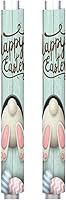 Vista 1 de Pardick Juego de 2 fundas para mango de puerta de refrigerador de madera con diseño de conejito de Pascua y huevo, lavables, para nevera