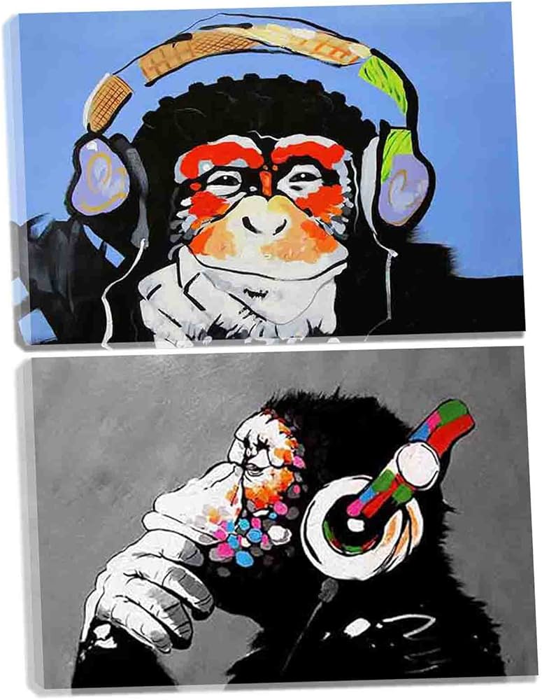 キャンバスプリントアート music monkey 絵画 フレーム付き キャンバスプリントアート music monkey 絵画 フレーム付き