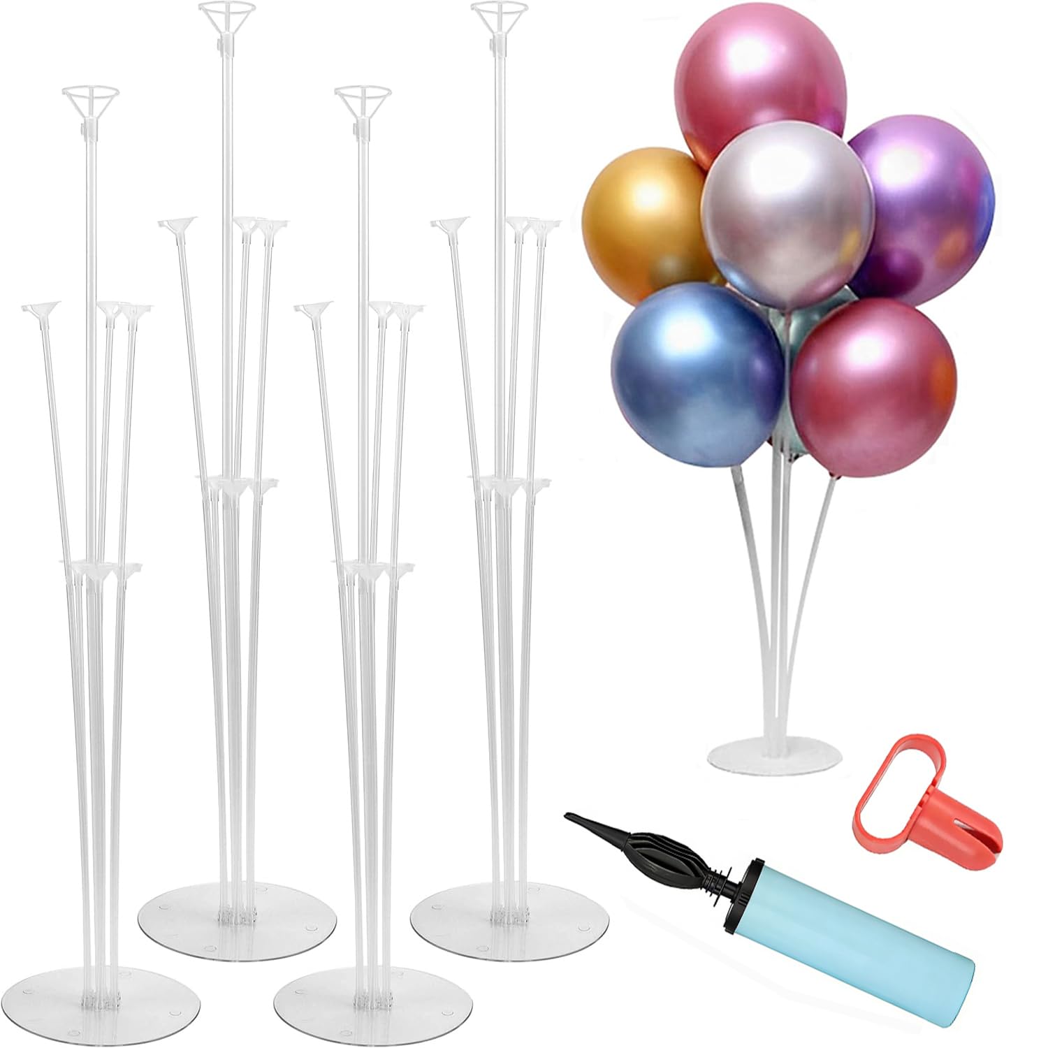 Pack of 4 Balloon Stands,balloon stand, balloon stands for balloons for party decoration, birthday, wedding decoration, reusable