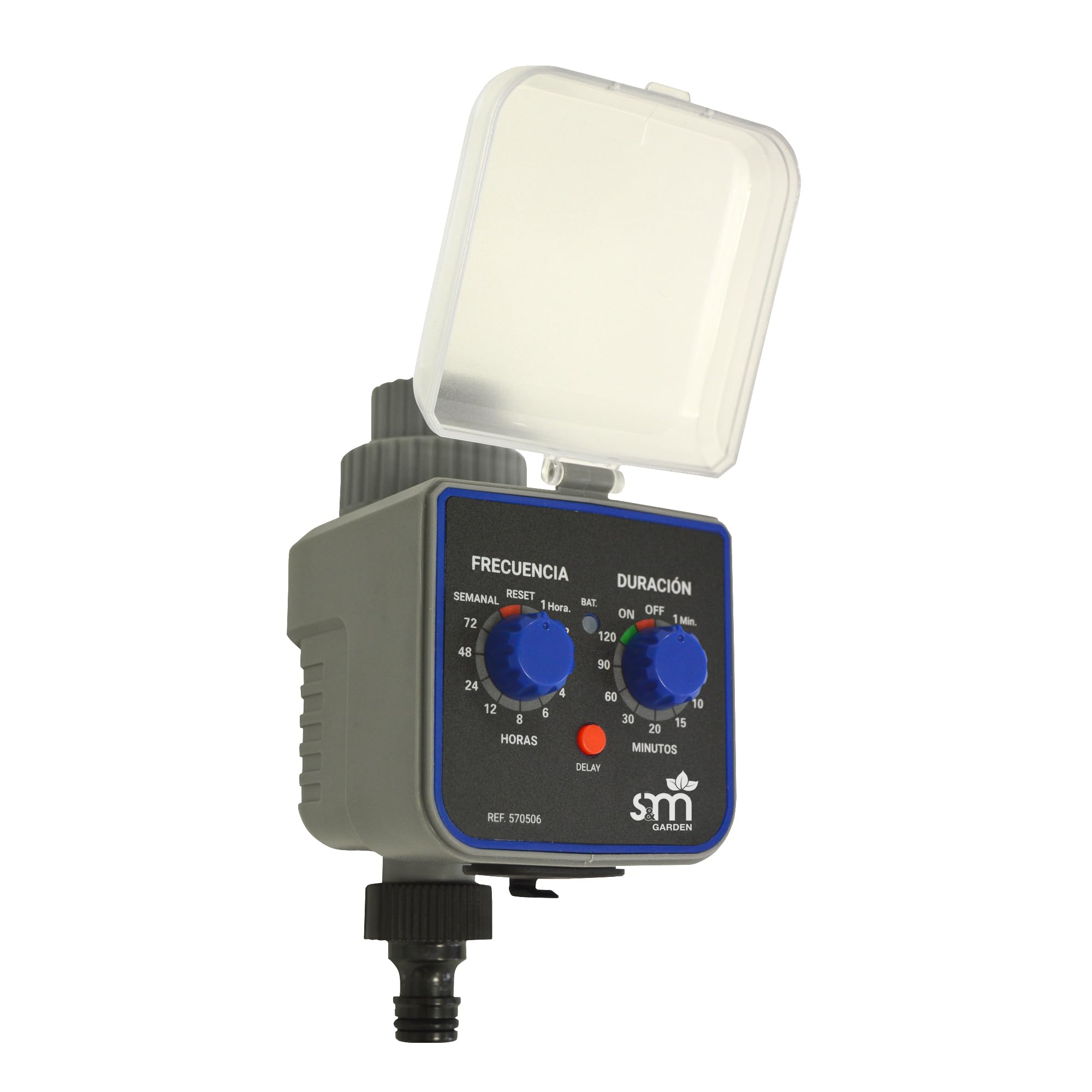 S&M 590054 programmatore di rubinetto a 1 uscita per irrigazione automatica H-M, colore: grigio/nero, 3/4"