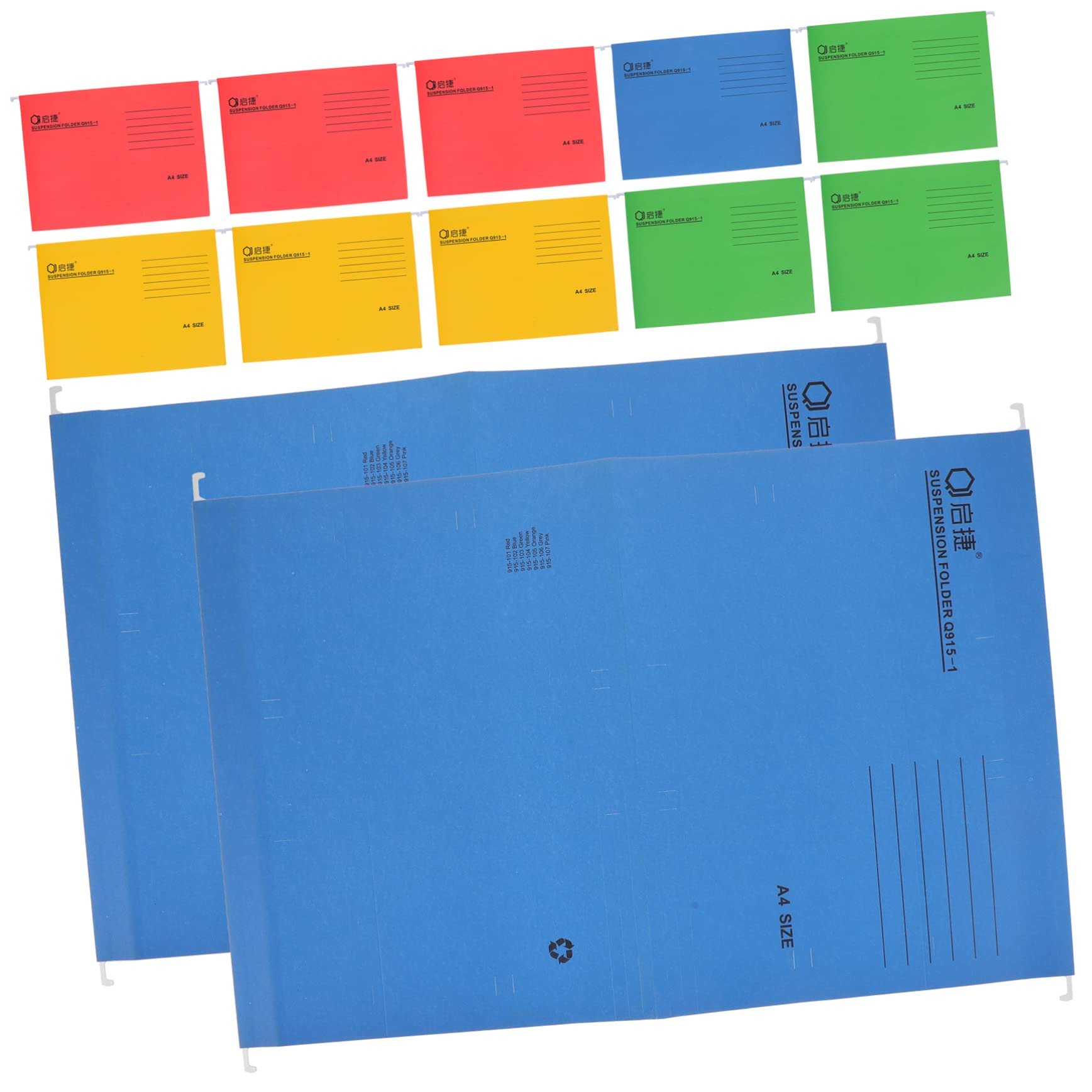 Veemoon Set 12 Cartelle Sospese in Carta e Metallo, Formato A4, Portadocumenti Portatile per Viaggio e Casa, Stabile e Anti-deformazione