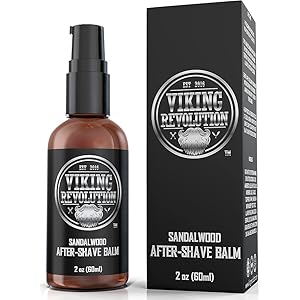 Viking Revolution Aftershave Balm for Men for Sensitive Skin – Sandalwood Scent – Soothes and Moisturizes Face After Shaving – Eliminates Razor Burn for A Silky Smooth Finish – After Shave Balm Men