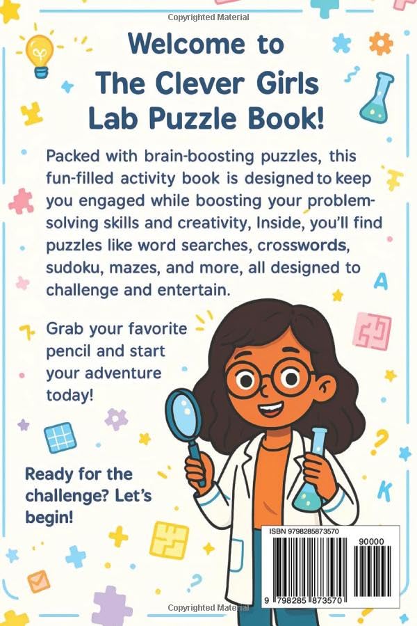 The Clever Girls Lab Puzzle Book: 120 Fun Brain-Boosting Challenges for Girls Ages 8–12 Including Word Searches, Mazes, Sudoku, Crosswords, ... and Educational Activity Book for Smart Kids! image 3