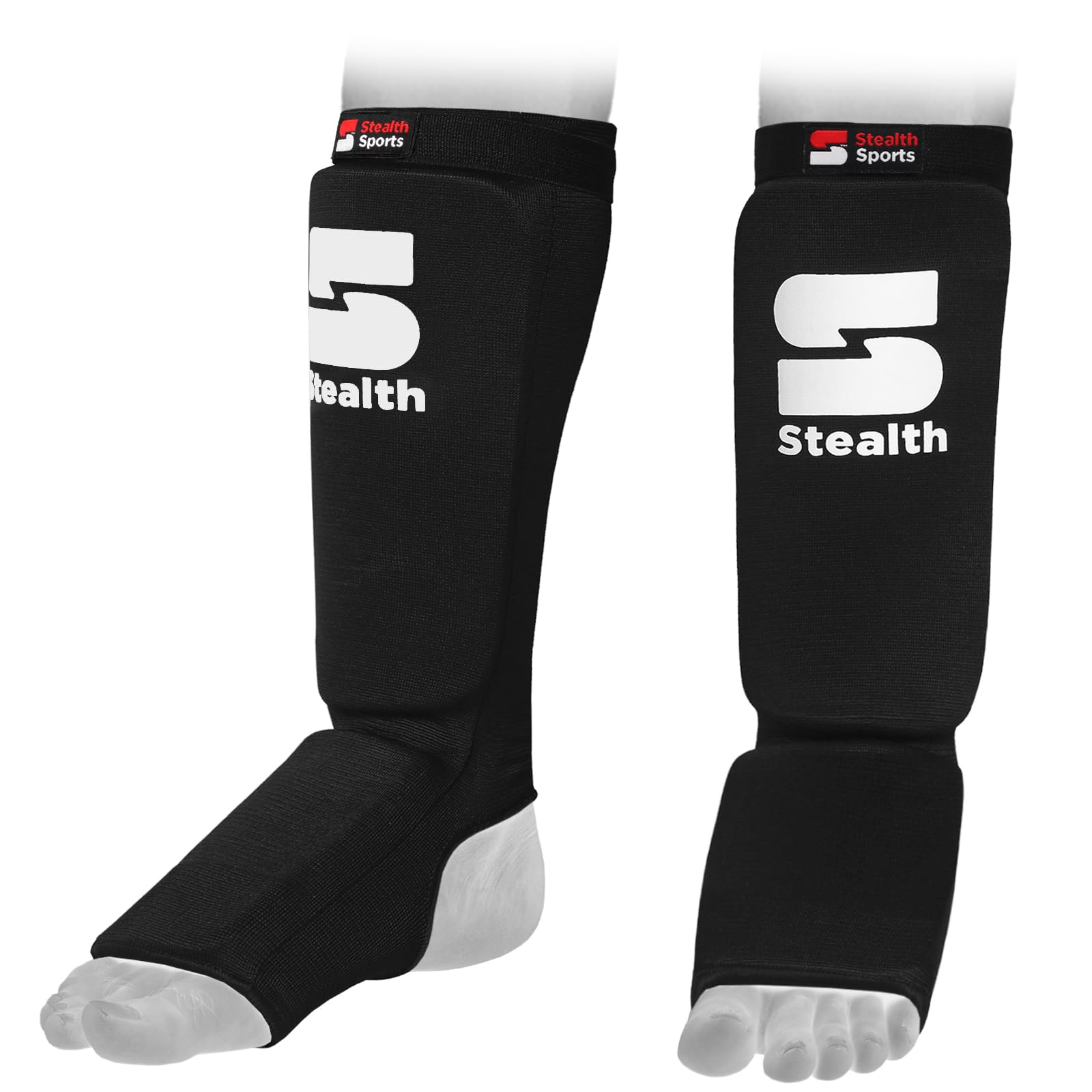 Stealth Sports Boxing Shin Guard – Protective Sparring Gear for MMA, Taekwondo, Karate, Kickboxing, Men & Women – Professional Muay Thai Shin Guards – 12mm Thick Leg & Foot Shin Instep Guard