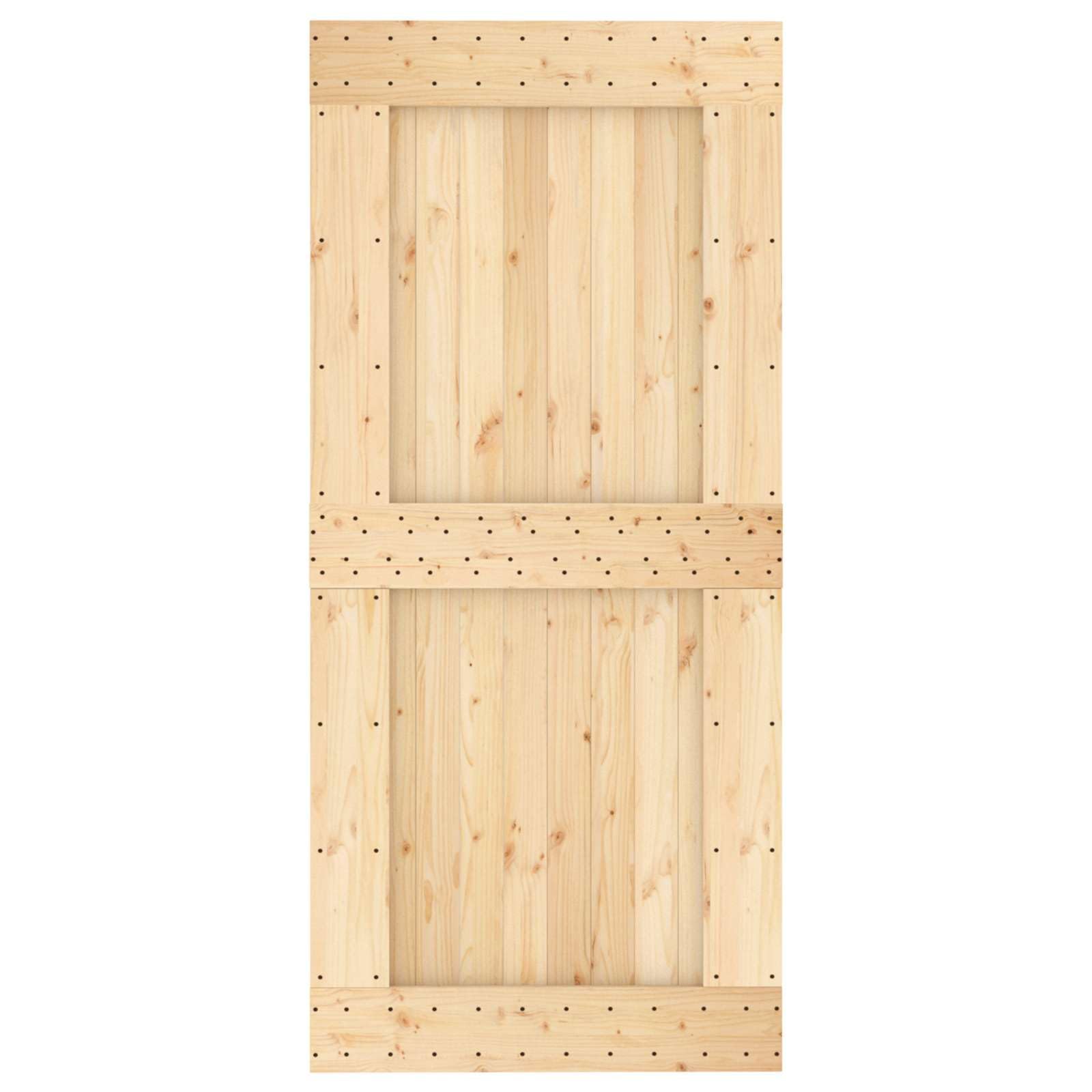 Puerta corredera de madera maciza de pino con sistema de