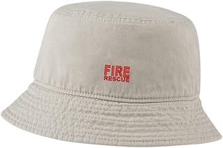 Bucket Hat for Men Women Fire Fighter Rescue Embroidered Washed Cotton Unisex Bucket Hats (Beige,7 1/2)