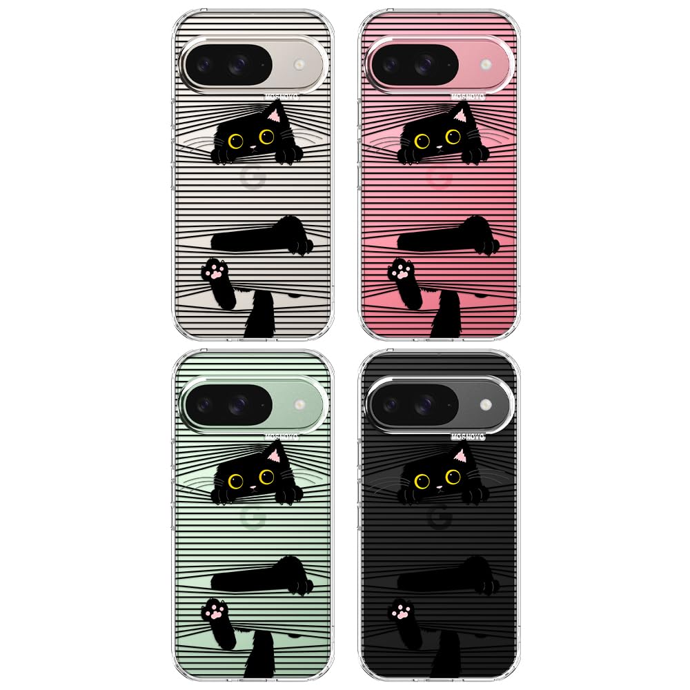 MOSNOVO Case for Google Pixel 10 & Pixel 10 Pro, [Buffertech 6.6ft Military-Grade Drop Protection] [Anti Peel Off Tech] Clear TPU Bumper Phone Case Cover Design - Cute Cherry — view 589
