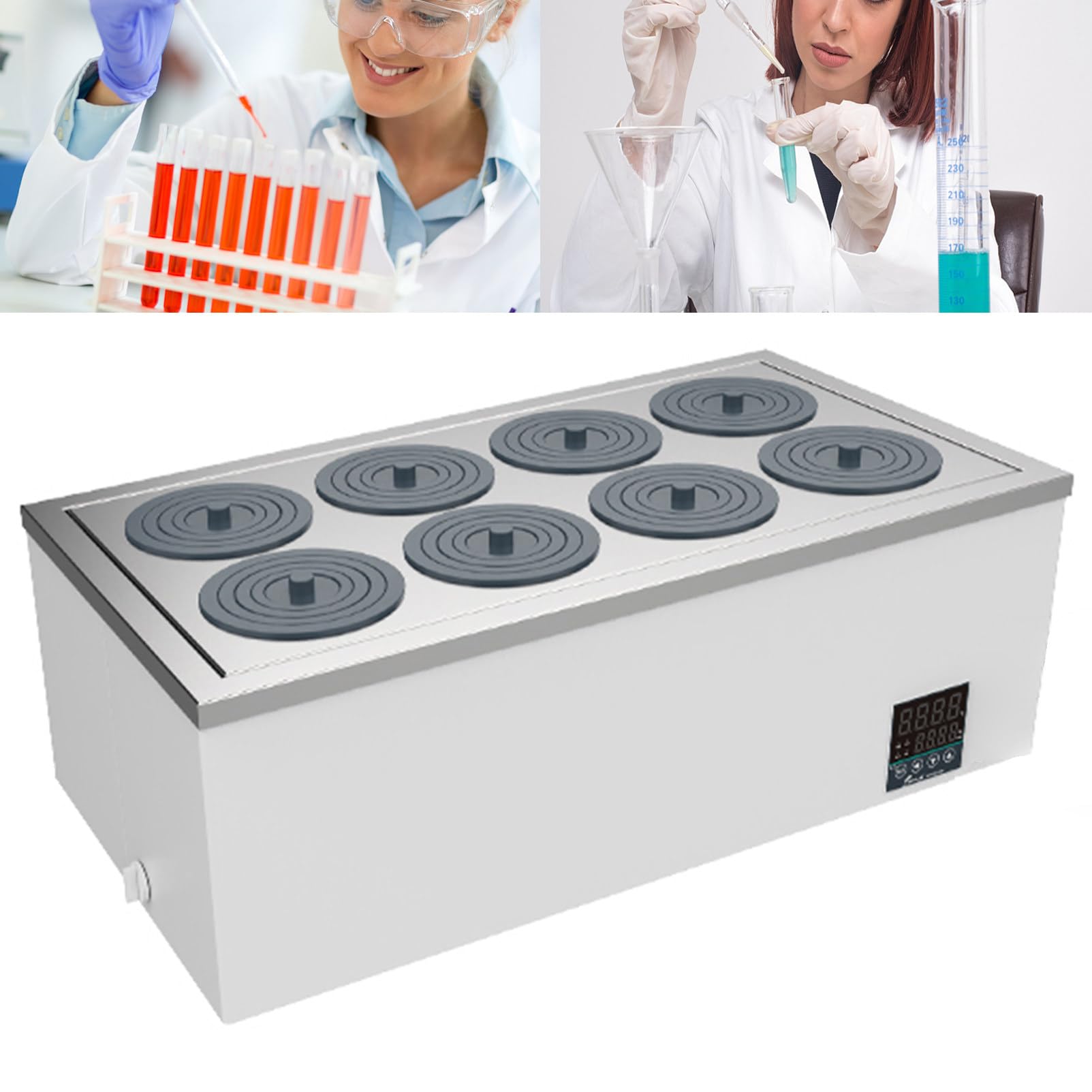 Baño María termostático digital para laboratorio, calentador eléctrico para baño María, baño María termostático de calentamiento científico, suministros para baño María de laboratorio con revestimie