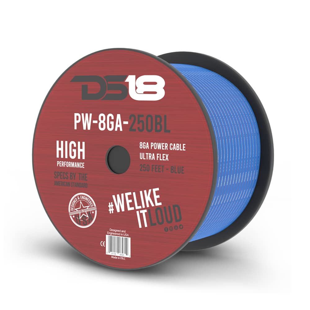 Amazon.com: DS18 PW-8GA-250BL 8 Gauge 250 Feet Power Cable (Blue