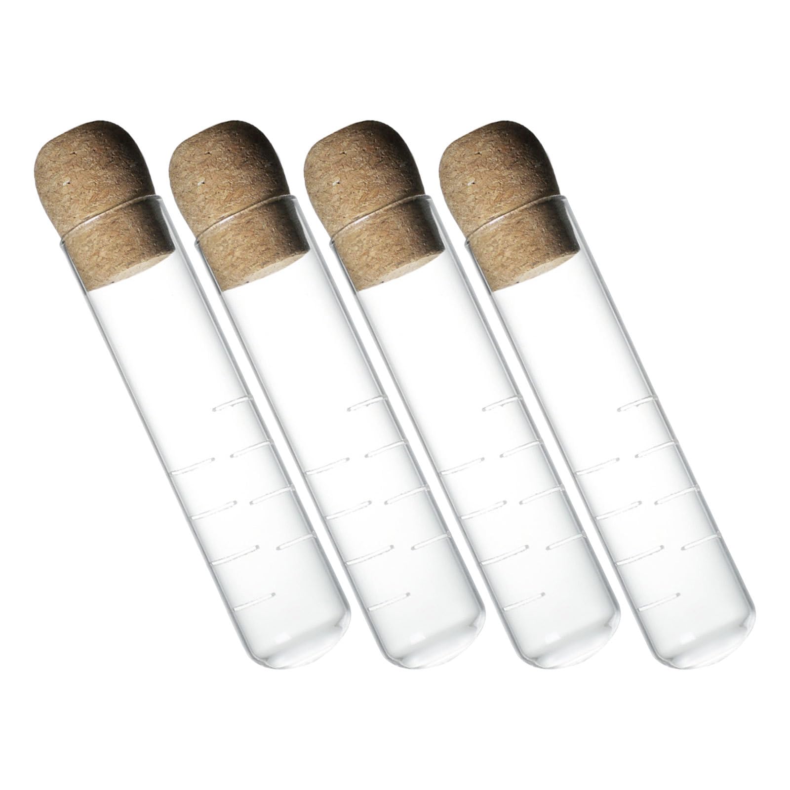 Filtro Infusor de Té de Vidrio Transparente con Corcho, 4 Piezas