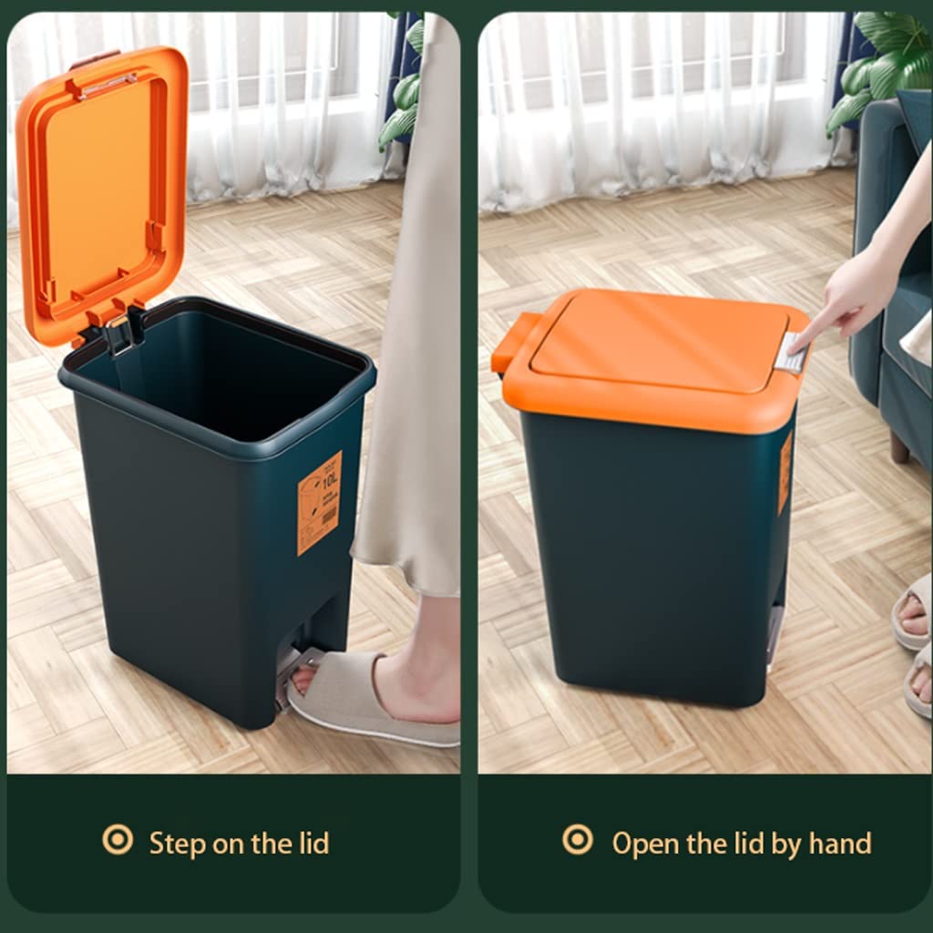 Kosze na śmieci Kosz na śmieci z demontażowym pierścieniem ciśnieniowym, kosz na śmieci pedałowy do biura, domu i kuchni, 6. 5L / 10L / 15L / 20L Kosz na śmieci Kuchnia (Size : 15L)