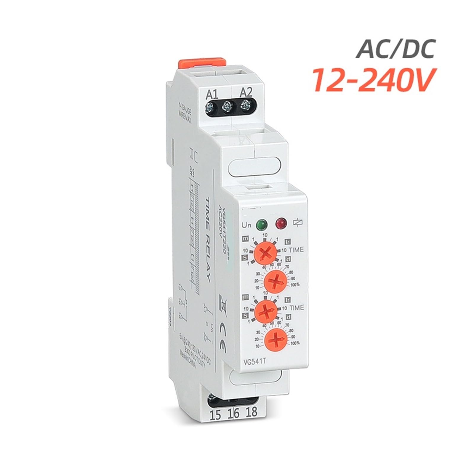 Relé de tiempo cíclico 220V 24V 12V AC/DC intermitente asimétrico entre encendido y apagado Temporizador reciclaje Tiempo repetición ajustable(AC 220V)
