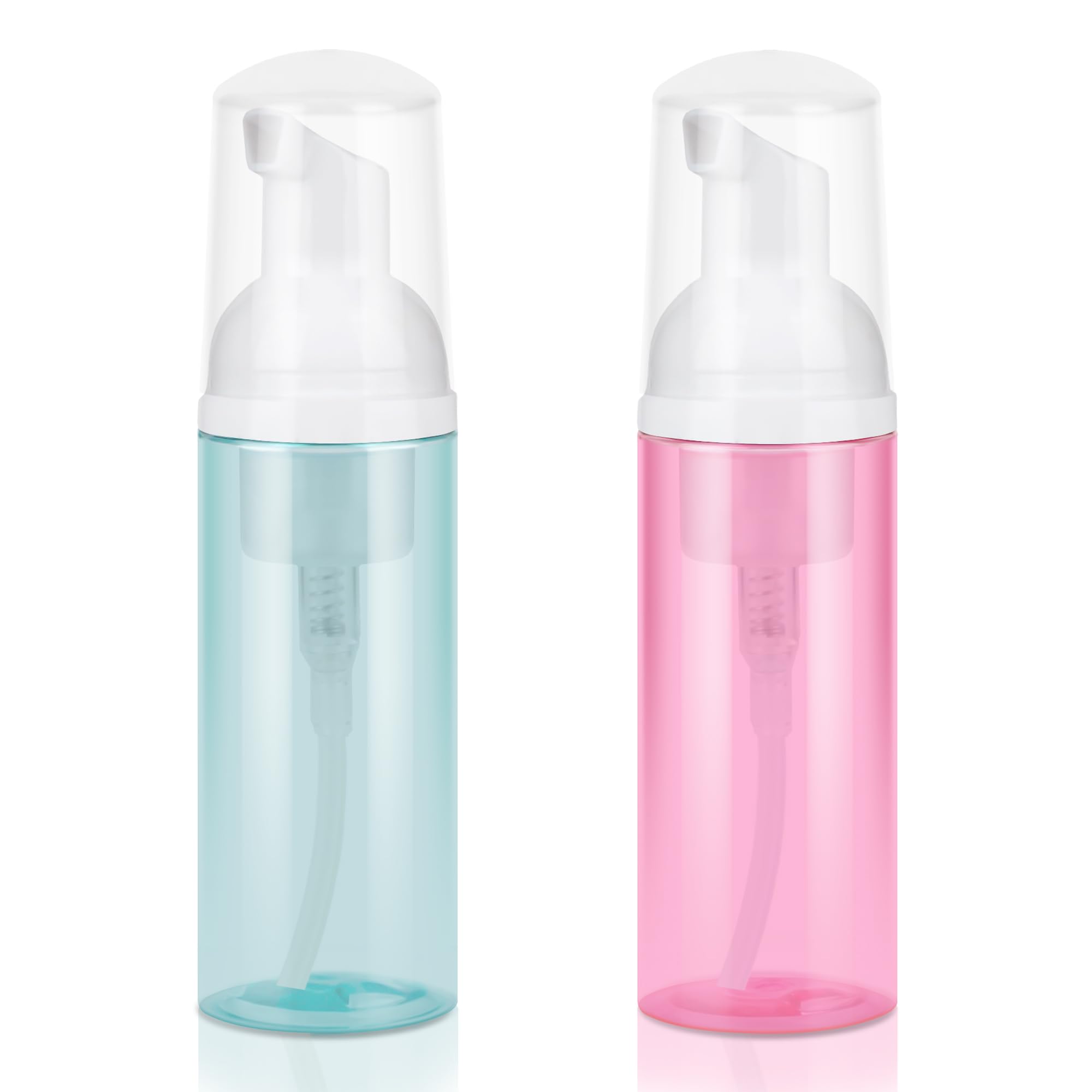 Foam Pump Bottle 2Pcs Travel Lash Shampoo Bottle, Empty Portable Refillable Mousse Foam Soap Dispenser for Hand Soap, Lash Cleanser, Shampoo, Face