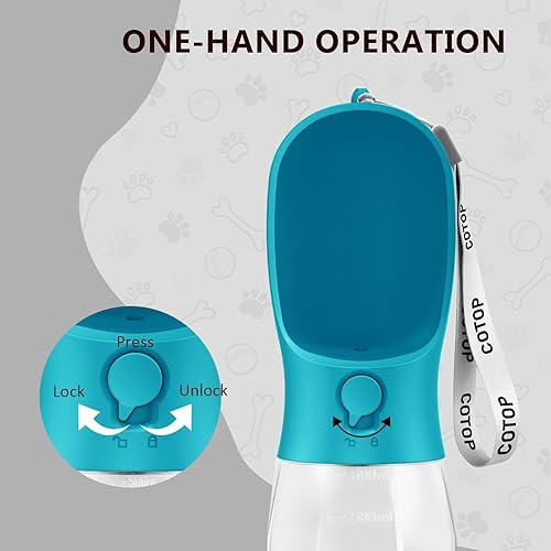 Miniatura 4 de Botella de agua para perros de 20 onzas con contenedor de alimentos y dispensador de bolsas de excrementos, dispensador de agua portátil a prueba de