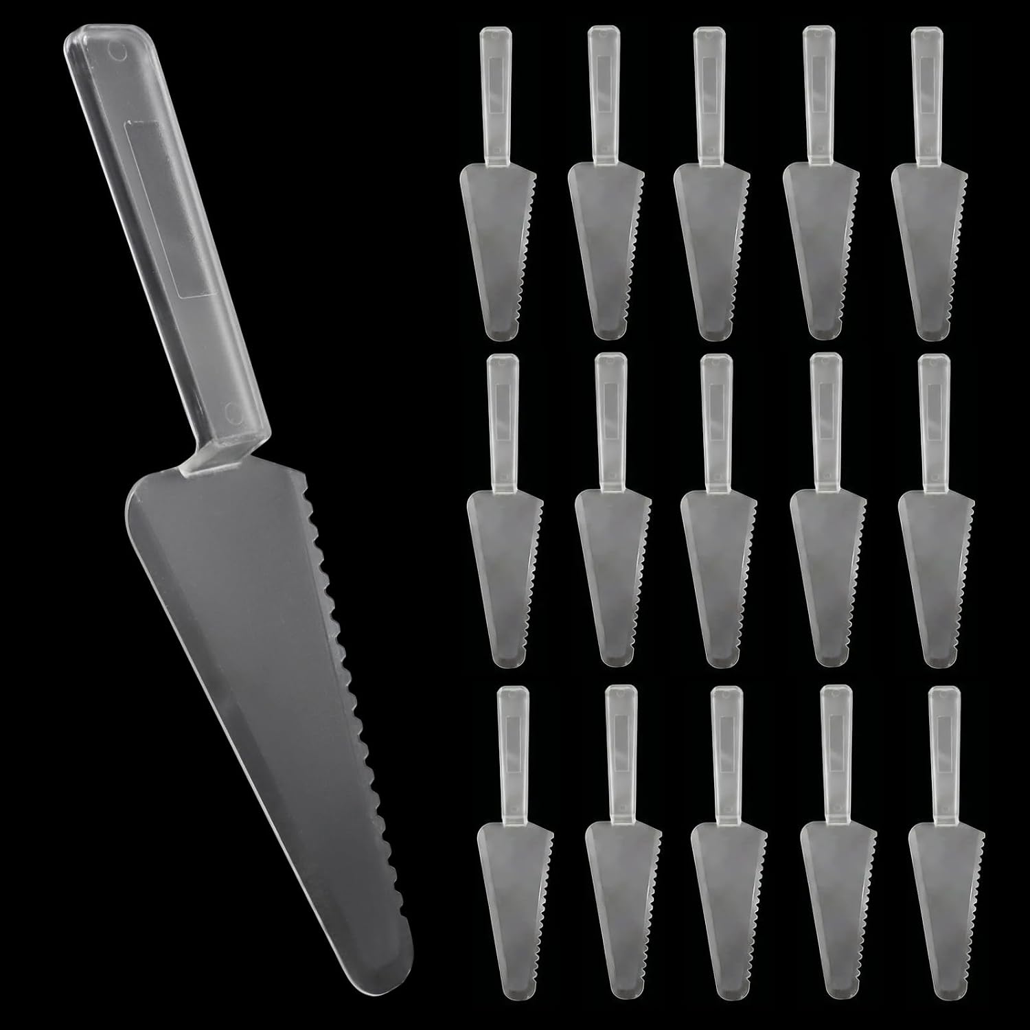 16 Pcs 9 Inch Disposable Plastic Cake Cutter (Pink)