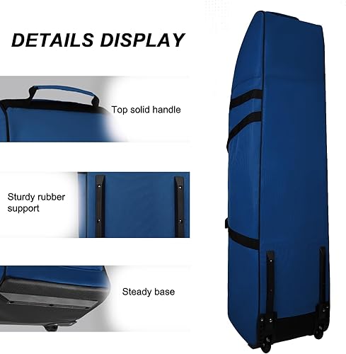 Miniatura 3 de Goloni Bolsa de viaje de golf con ruedas, funda de viaje de golf para aerolíneas, Oxford resistente al desgaste 900D resistente al desgaste Azul