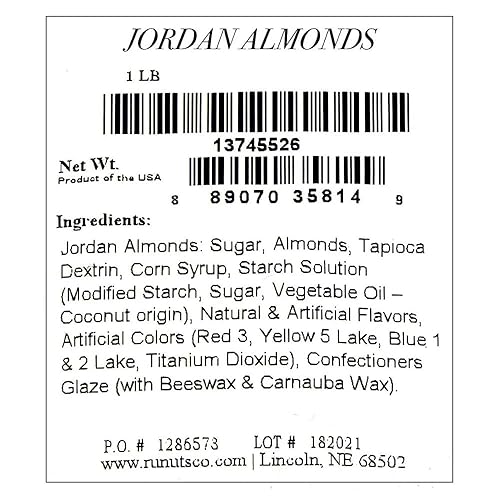 Miniatura 4 de Almendras Jordan (bolsa a granel de 1 libra) Deliciosas nueces de caramelo para fiestas, bodas y más (azul claro)
