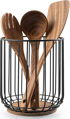 getstar Soporte para utensilios de cocina, soporte de utensilios de alambre grande para encimera de cocina (6.2 pulgadas de ancho x 7.5 pulgadas de