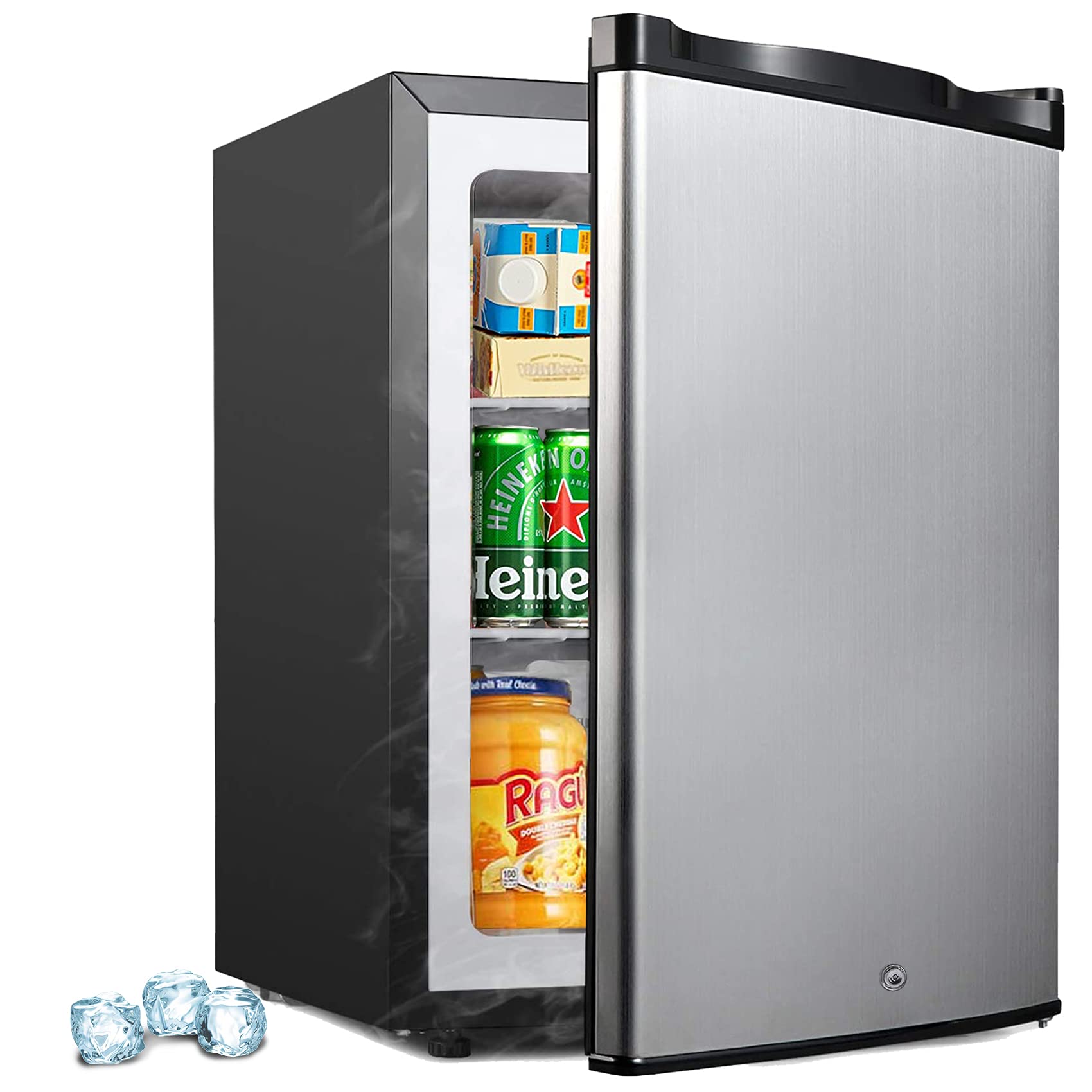 SMETA Small Upright Freezer 3 Cu.ft, Compact Upright Freezer with Lock