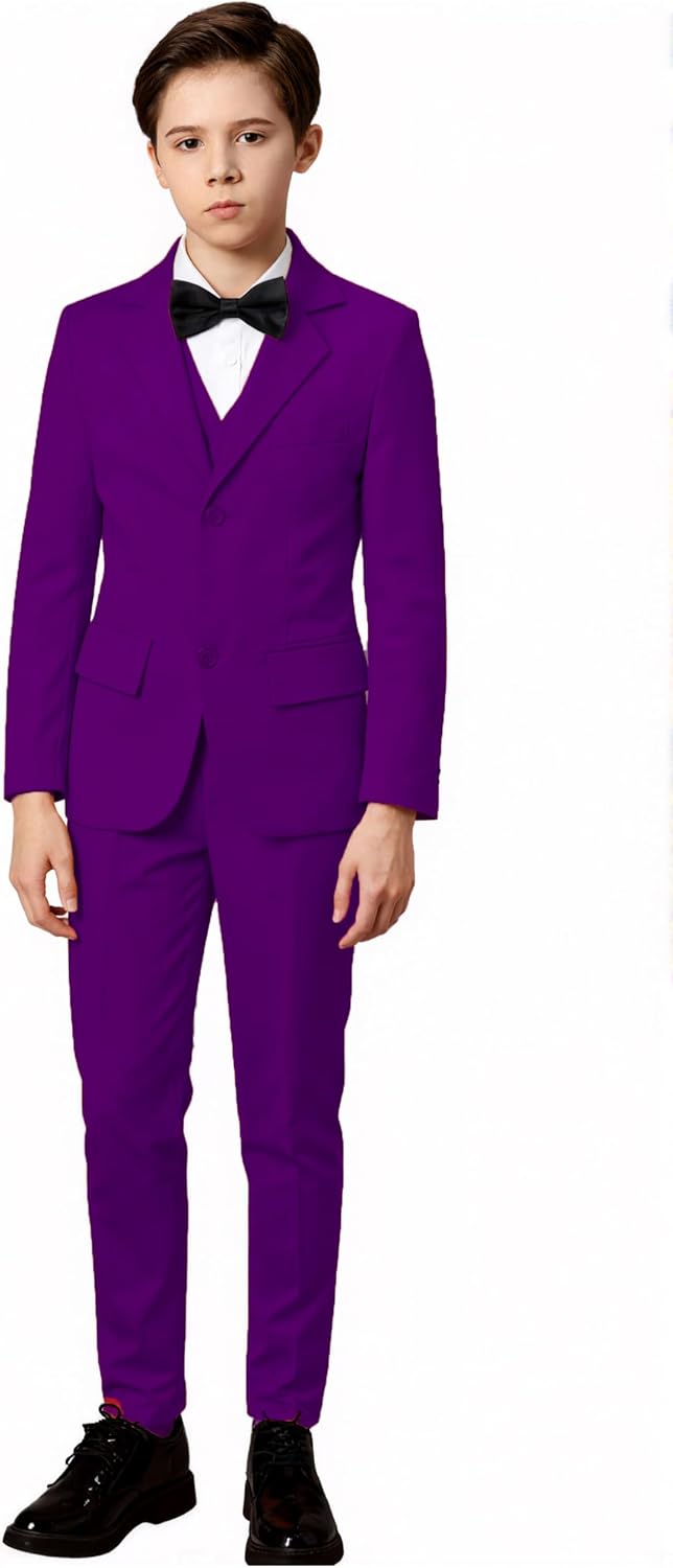 Yanlu Toddler Suits Slim Fit Suit for Boys,Formal Tuxedo Ring Bearer Outfit Kids Dress Clothes for Wedding,Adjustable Waist - Image 2