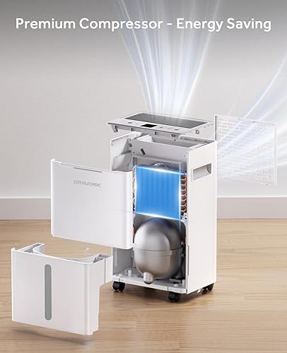 Miniatura 8 de Deshumidificador de 21 pintas para sótano, deshumidificadores de 1500 pies cuadrados para el hogar, dormitorio y baño con manguera de drenaje