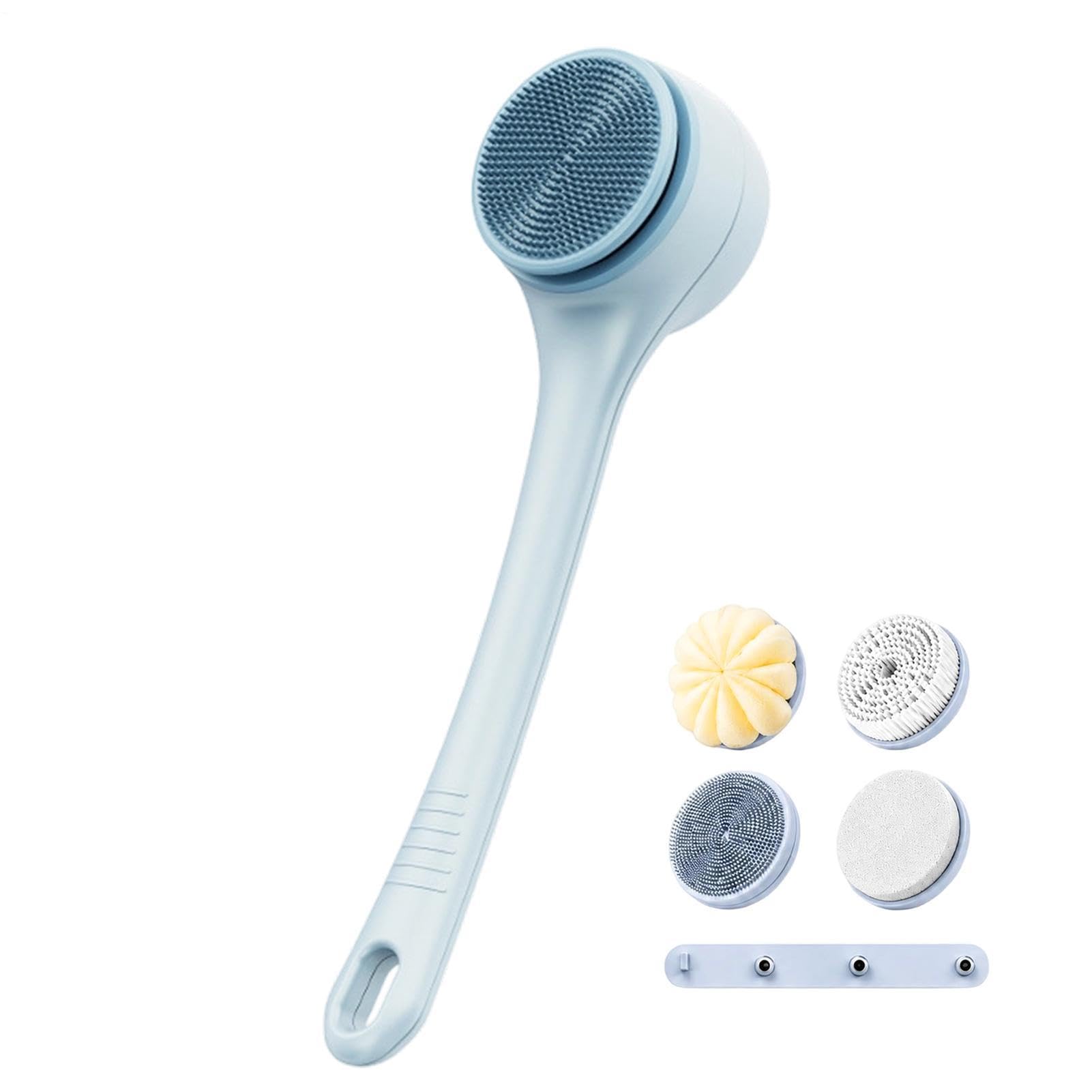Spazzola Corpo Elettrica Da Bagno Scrubber Rotante A 2 Velocità Con 4 | Spazzola Scrub Per Corpo Impermeabile Con Doppia Impugnatura Bagno Spa e Cura Quotidiana della Pelle