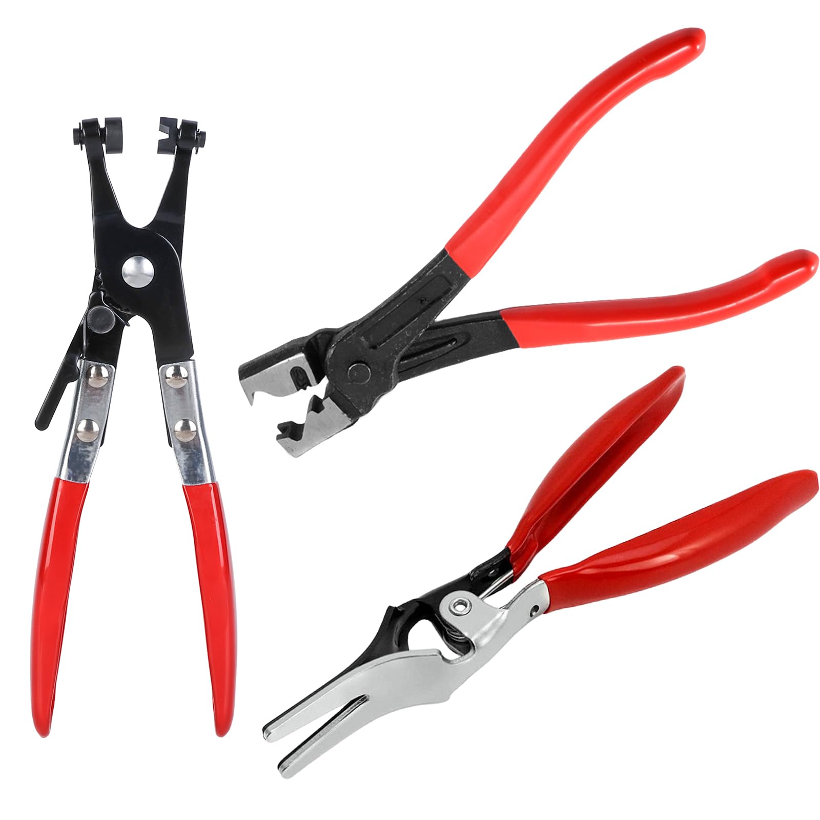 Pinza per Fascette Stringitubo: Set 3 Pezzi, Collo Dritto, per Auto