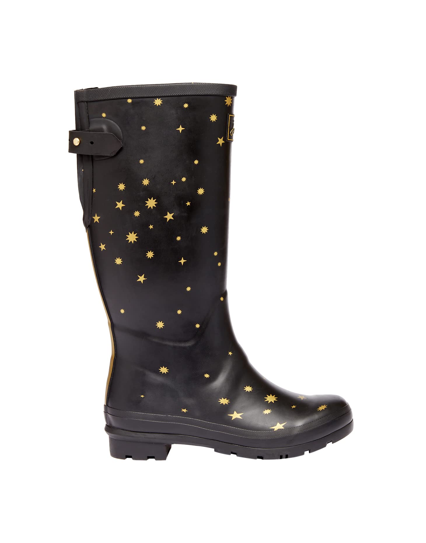 Joules Womens Welly Print With Adjustable Back Gusset - Black Metallic Bees — view 7
