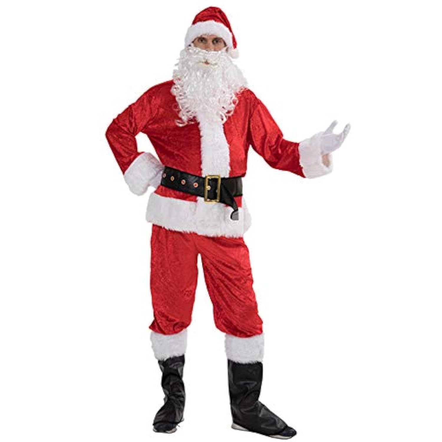 knee length dresses for ladies Glitz and Glam Shimmering Santa Dress – Mia Belle Girls main image 1