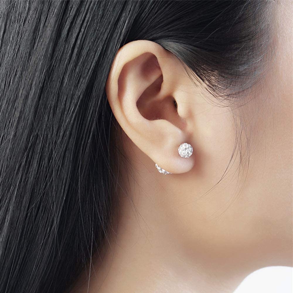 1 para eleganckich kolczyków z rhinestone kolczyki błyszczące diamentowe kolczyki okrągłe stadniny kolczyki biżuteria akcesoria prezent dla dziewcząt kobiet srebrny wysokiej jakości