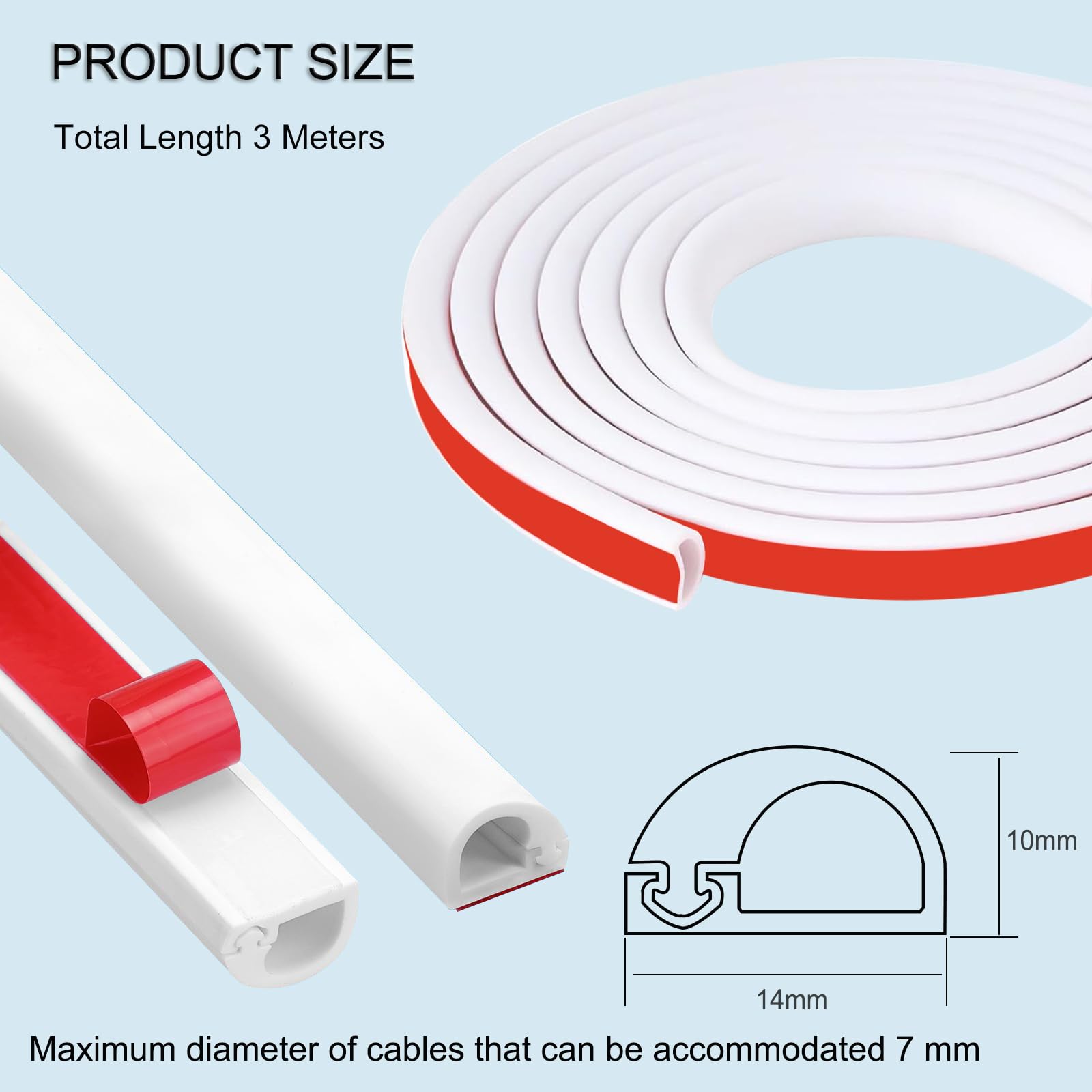 Canalina Adesiva Per Cavi Elettrici In PVC Bianco Mm 22x10 2 Metri - Foto 2