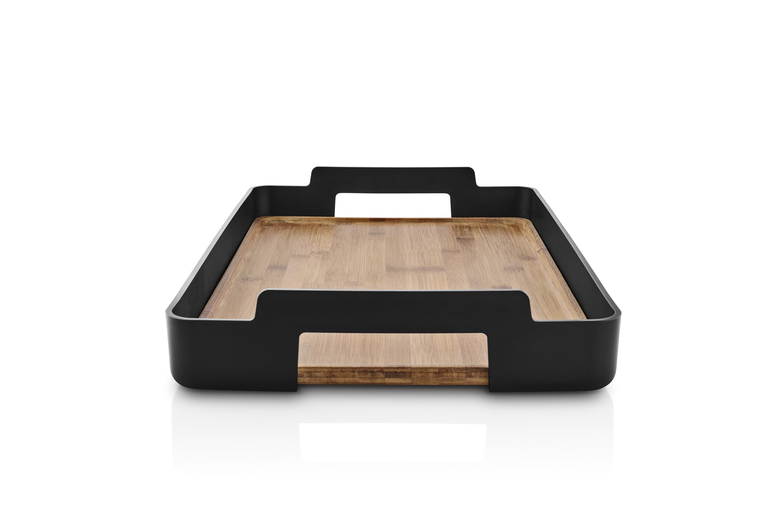 Eva Solo Bandeja rectangular Nordic Kitchen | Elegante y práctica bandeja con asas | Bambú carbonizado FSC | Negro