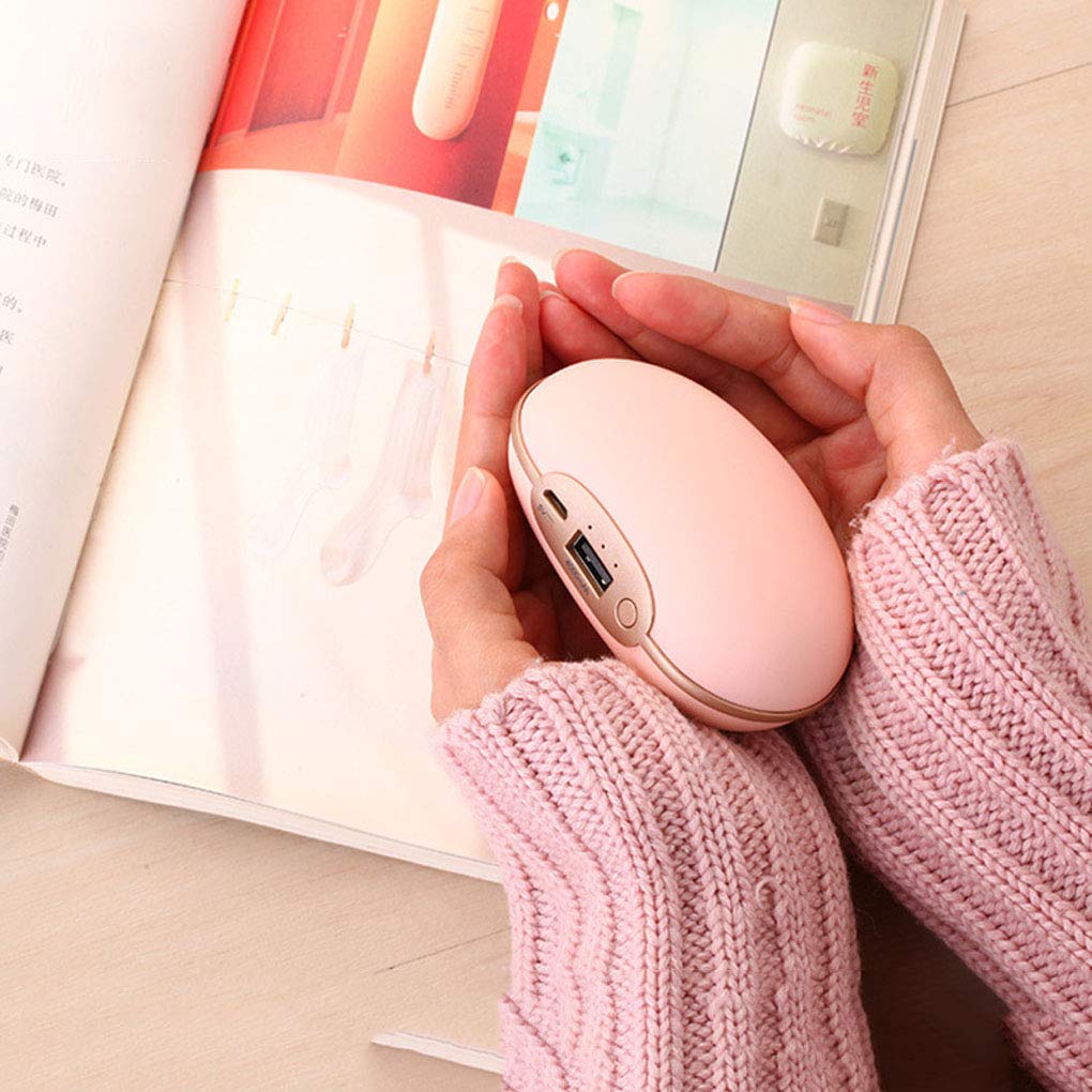 Scaldamani Ricaricabile, Scalda Tasca USB, Riscaldatore Portatile Durevole, Scaldamani Elettrico Riutilizzabile, I Migliori Regali Invernali, Power Bank, Rosa