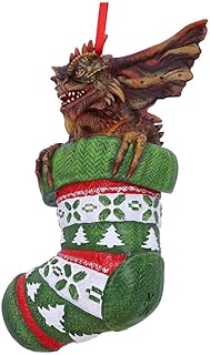 Nemesis Now Gremlins Mohawk in Stocking Hanging Festive Decorative Ornament 12cm, Resin, Green, Officially Licensed Harry Potter Merchandise, Cast in the Finest Resin, Expertly Hand-Painted