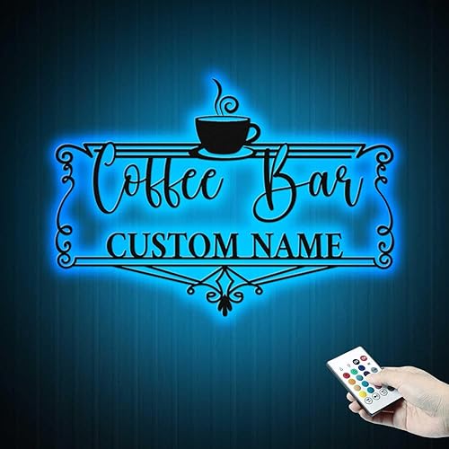 Miniatura 2 de Letrero de metal personalizado para barra de café  Letreros de metal personalizados para pared de estación de café  Letrero personalizado para