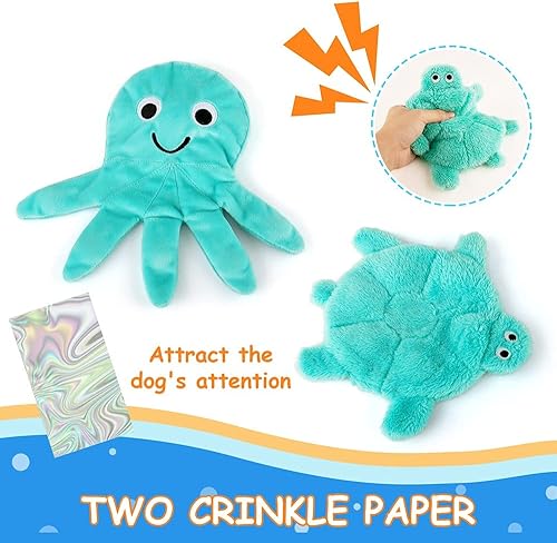 Miniatura 3 de AWOOF Juguetes para perros sin relleno, juguetes para perros arrugados, juguetes para perros chirriantes, juguetes de peluche para perros pequeños,