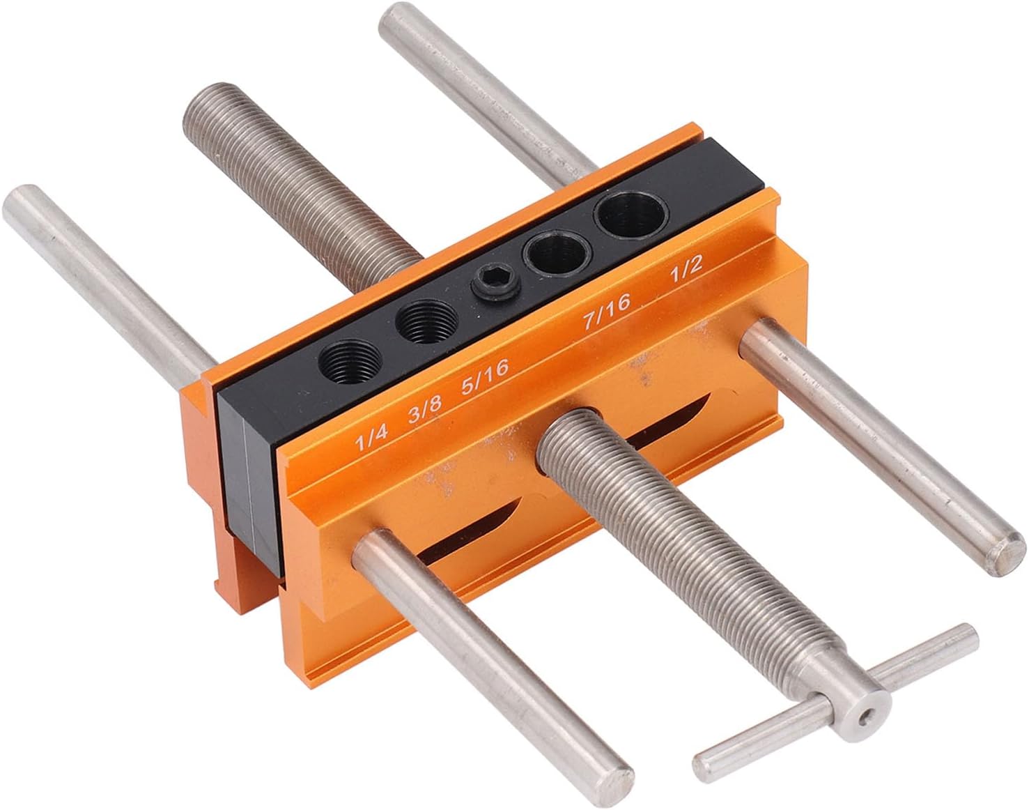 Adjustable Width Drilling, Versatile Dowel Jig Aluminum Alloy Adjustable Width Self Centering Drilling with 6 Bushings for Straight Hole, Tools