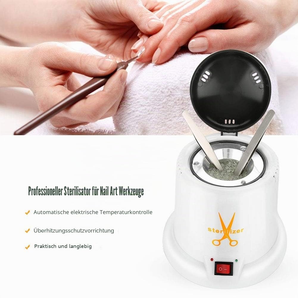 Metallwerkzeug Sterilisator, Heißluftsterilisator für Scheren & Pinzetten, Nagelwerkzeug Reiniger, Desinfektion bei Hoher Temperatur, Nail Art Sterilisationsmaschine