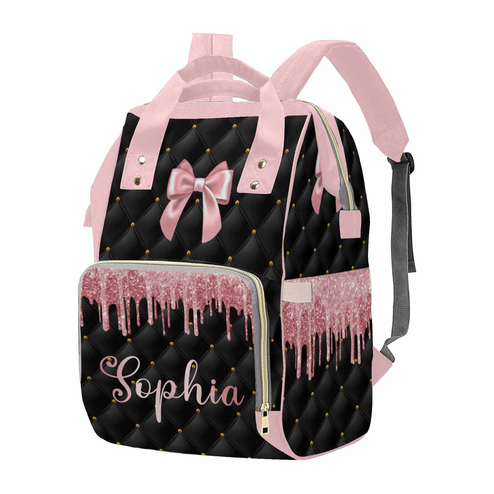 MyPupSocks Custom Baby Diaper Backpack with Name, Custom Multifunction Large Travel Diaper Bag Backpack for New Mom Baby Newborn