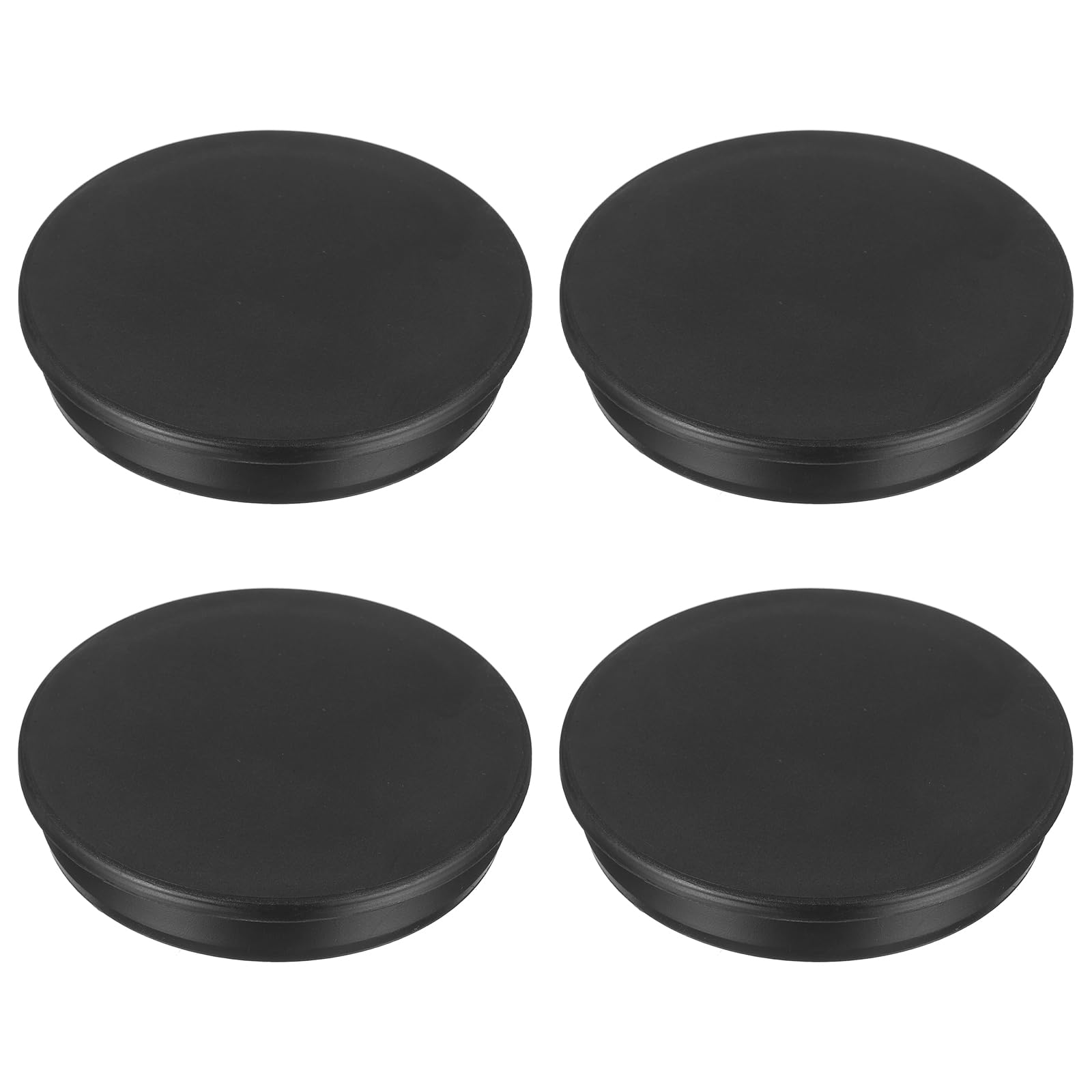 sourcing map 4pcs T-Shaped Silicone Plugs 81.3mm 3-3/16 Inch Dia Snap in Plug Hole Seal Cover Round Rubber Stopper for 80-81.3mm Holes Kitchen Rubber Bulkheads Waterproof Sealing, Black