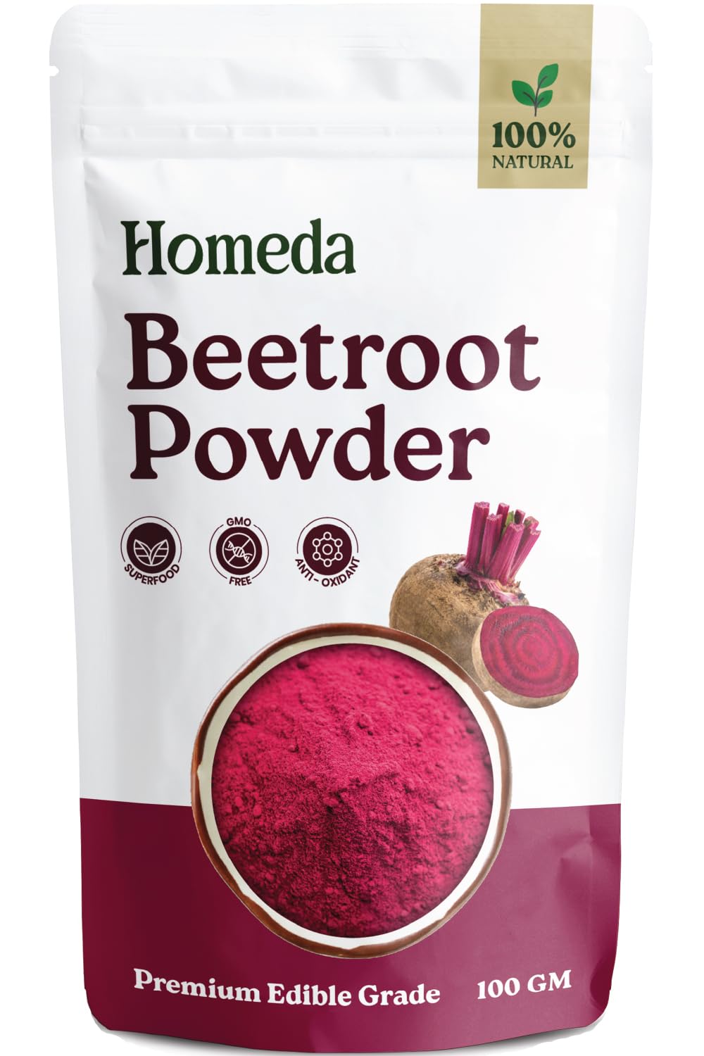 Organic Beetroot Powder for Drinking, Face Pack, Hair (100g) Beet Root Supplement for Eating | 100% Pure & Preservative-Free-image-36