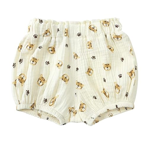 MYGBCPJS Baby Boys Girls 3 Pack Cotton Linen Bloomers Kids Loose Floral Graphic Printed Bubble Shorts Elastic Waist Bottoms