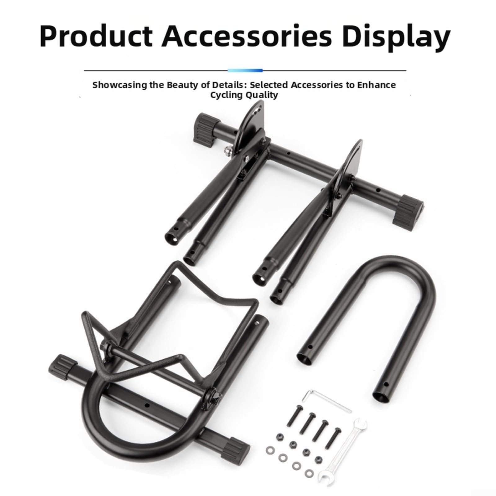 Soporte de suelo plegable para bicicleta con sistema de empuje, soporte de 3 puntos para bicicletas de montaña de 26 a 29 pulgadas, almacenamiento de garaje interior,