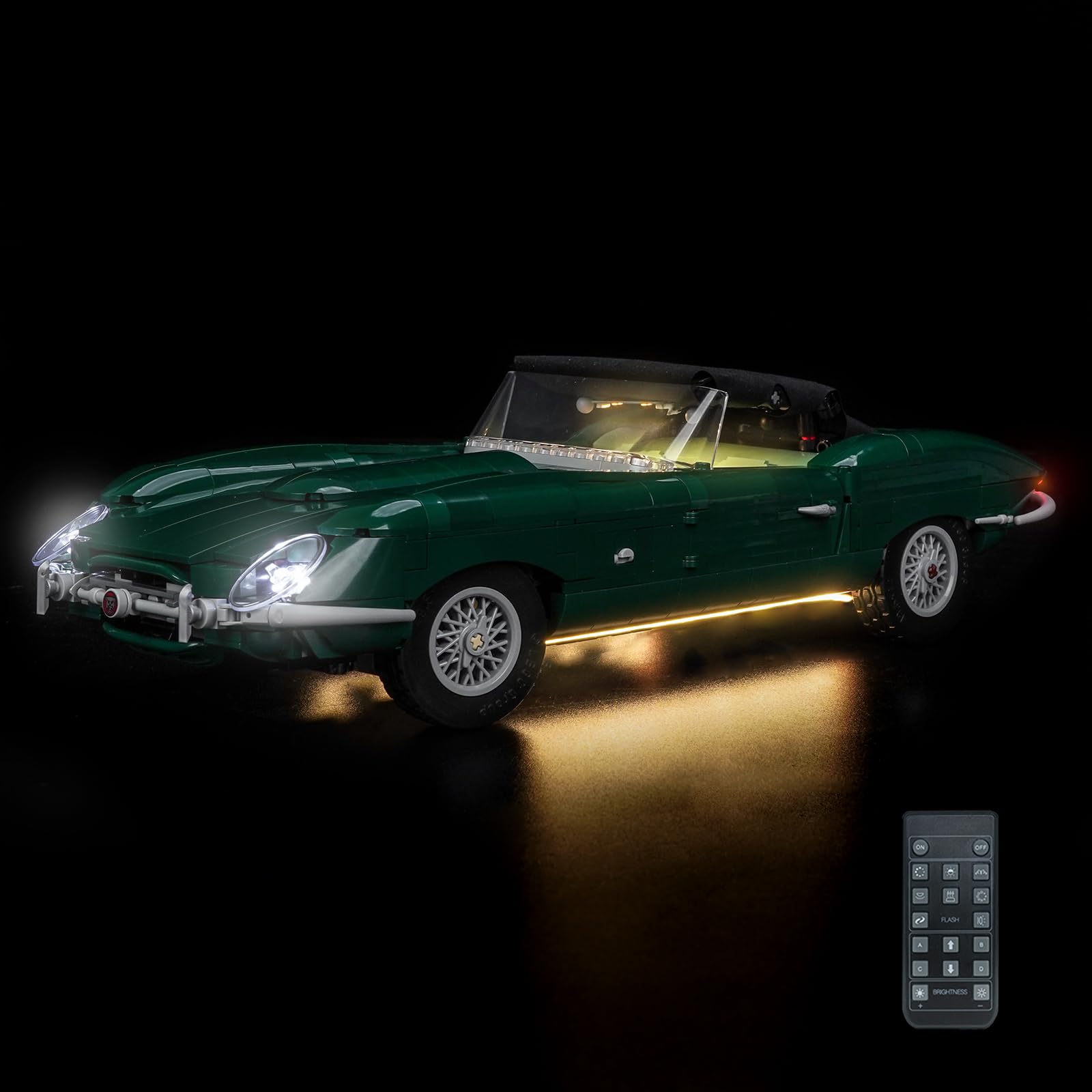 BrickBling Fernbedienung Licht-Kit Kompatibel mit Lego 11381 Jaguar E-Type