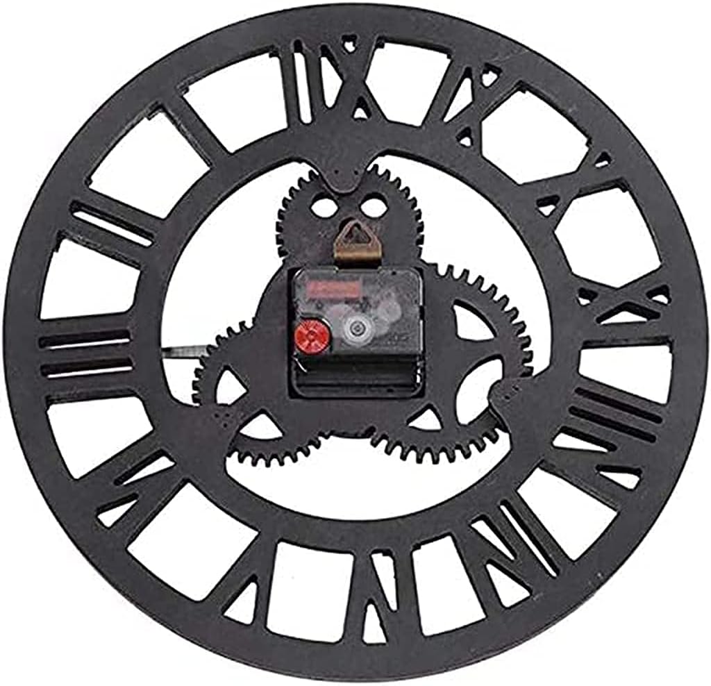 18 Inch Outdoor Garden Wall Clock Retro Nostalgic Roman Numeral Fashion Gear Clock Waterproof Mute Garden Terrace Patio Decoration